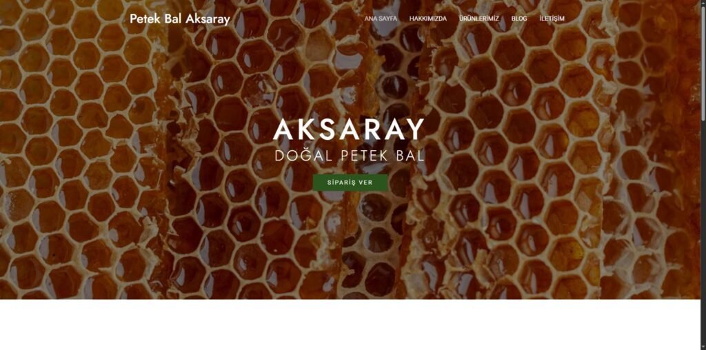 Petek Bal Aksaray üretici tanıtım web sitesi ana sayfası
